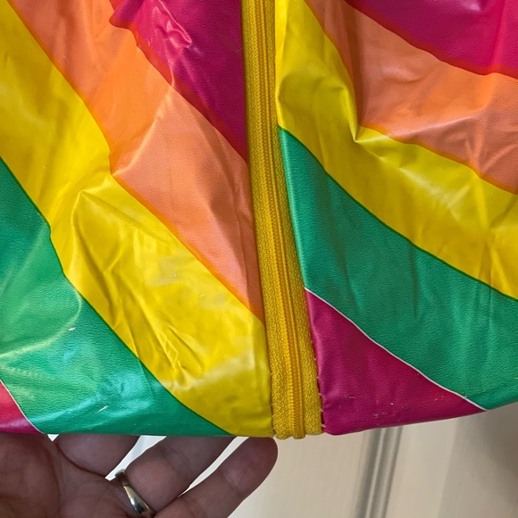 Rainbow Sinrico Vinyl Parachute Bag/Purse, Beach Bag, Expandable Bag, Pride - Picture 8 of 9
